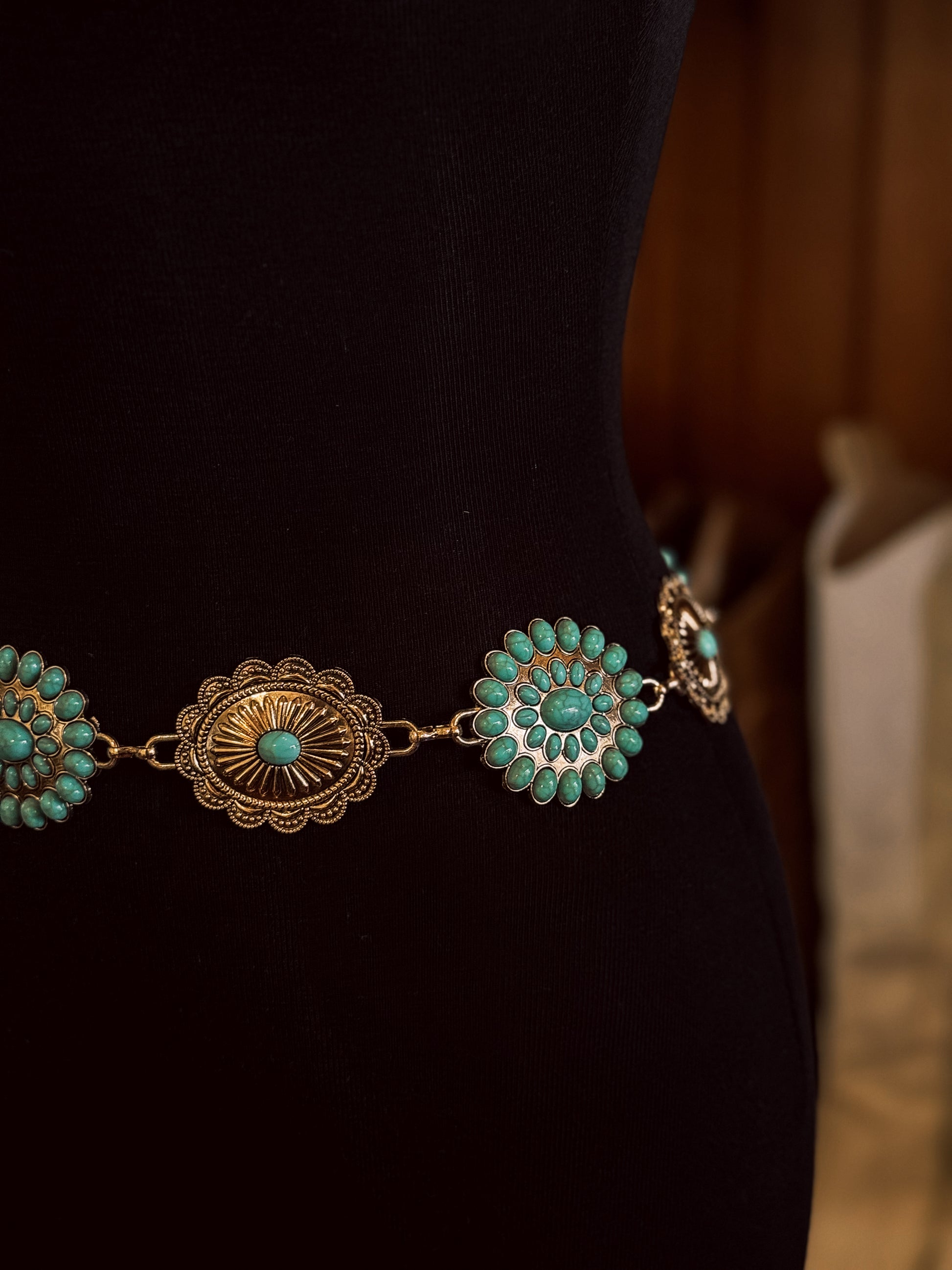 Honky Tonk Turquoise Concho Belt / GOLD