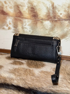 Dallas Tooled Concho Wallet / BLACK