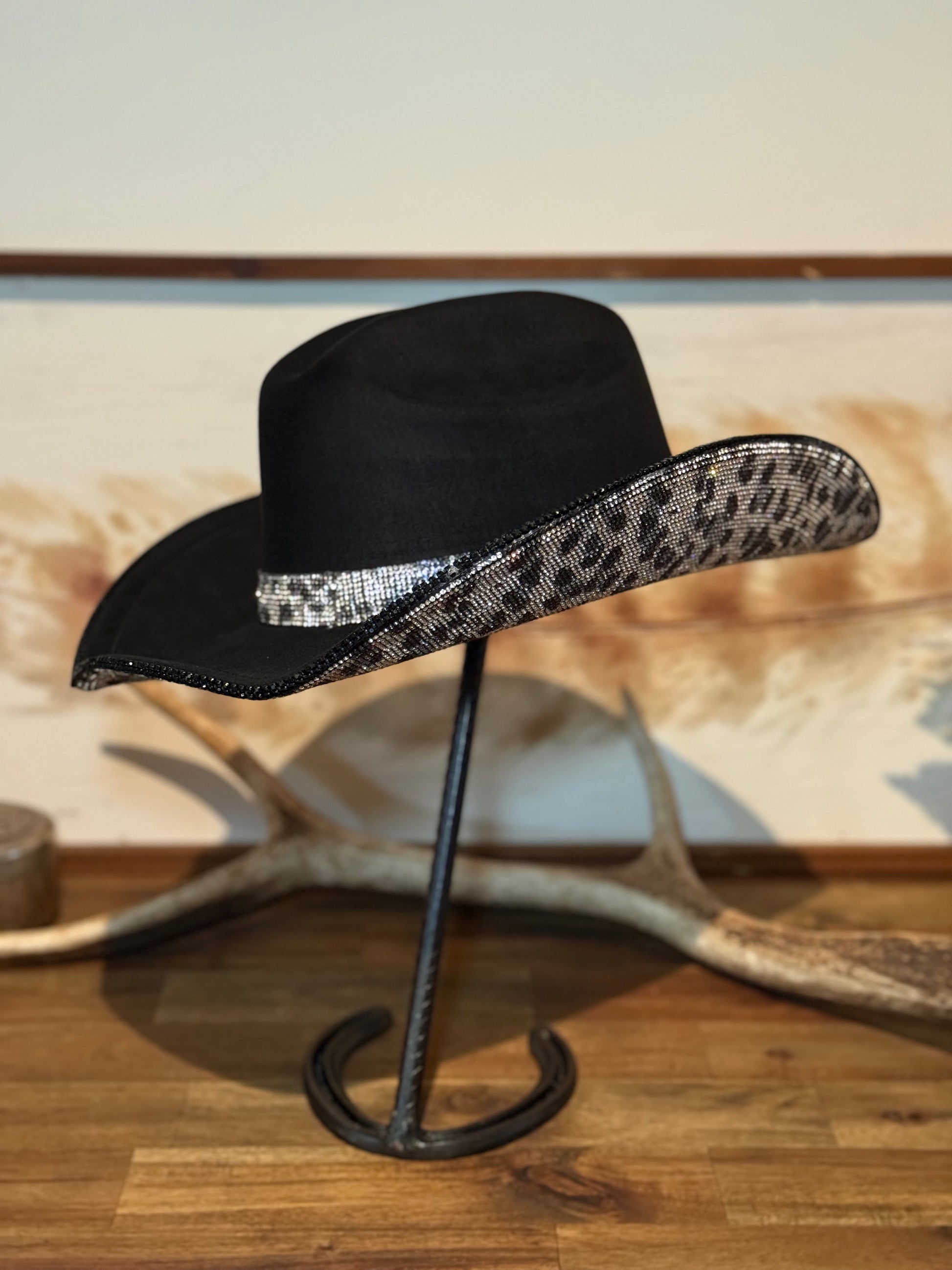 Leopard Cowboy Hat / BLACK
