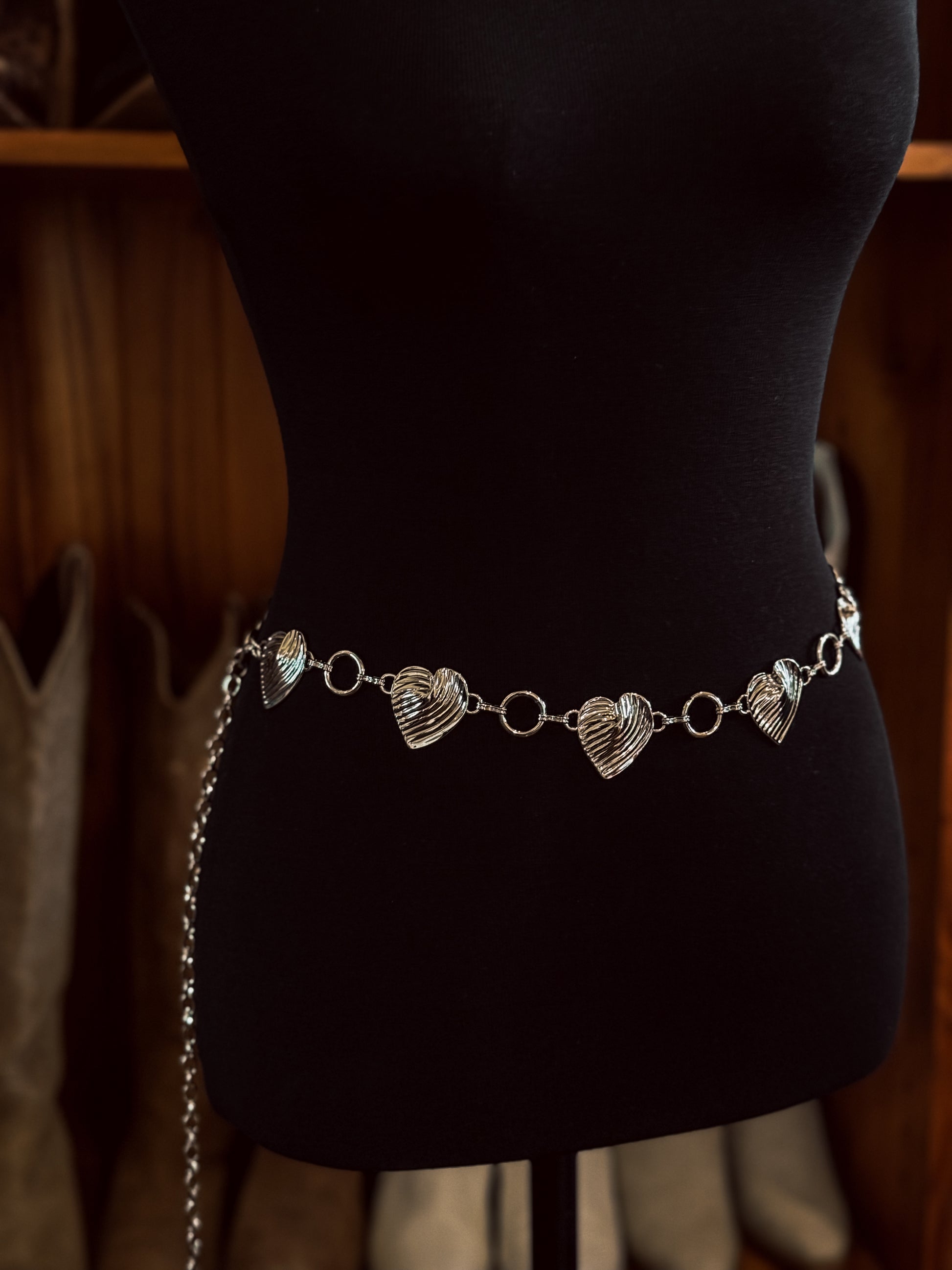 Mini Heart Concho Belt / SILVER