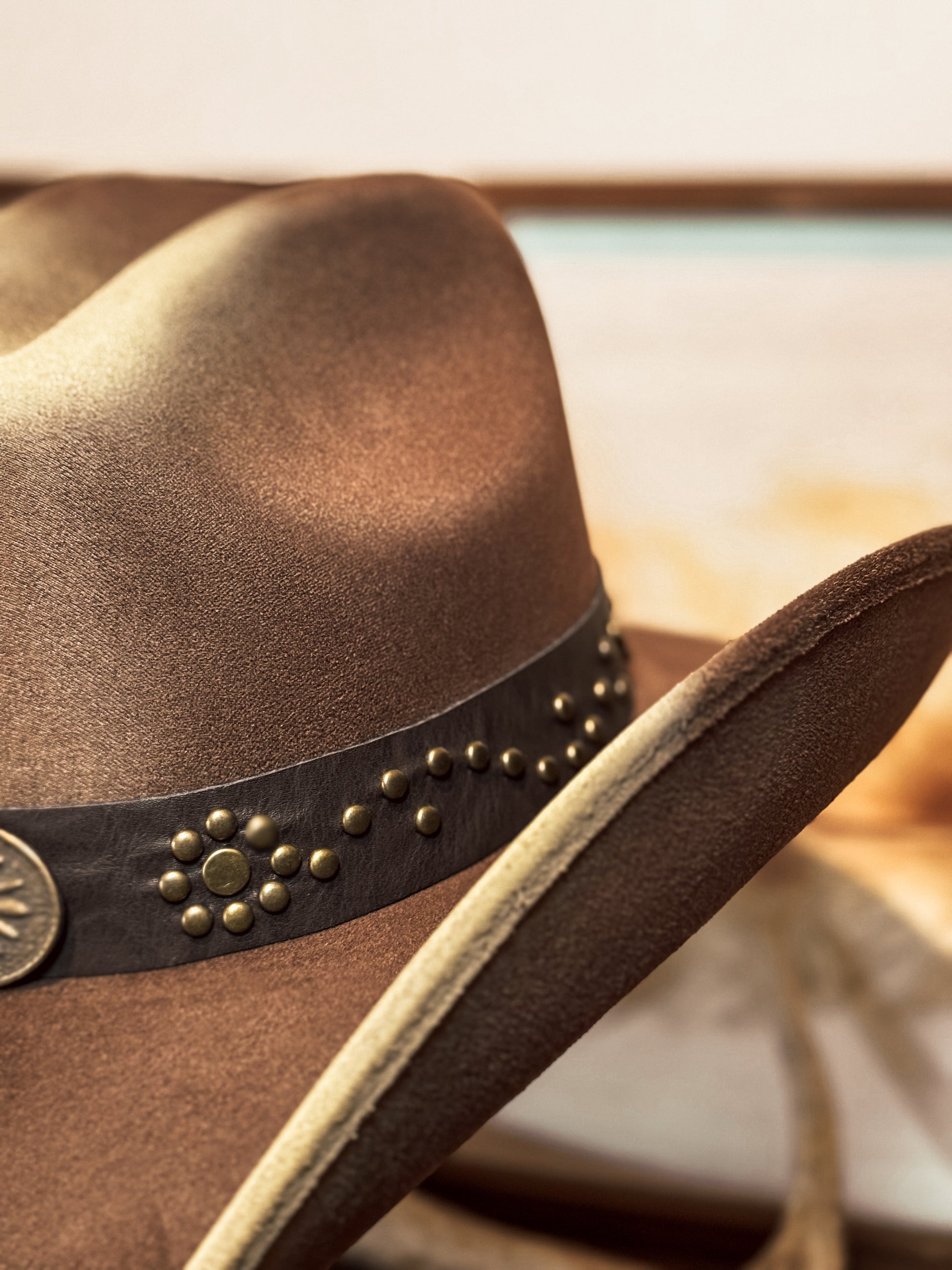 Sunburst Concho Suede Cowboy Hat