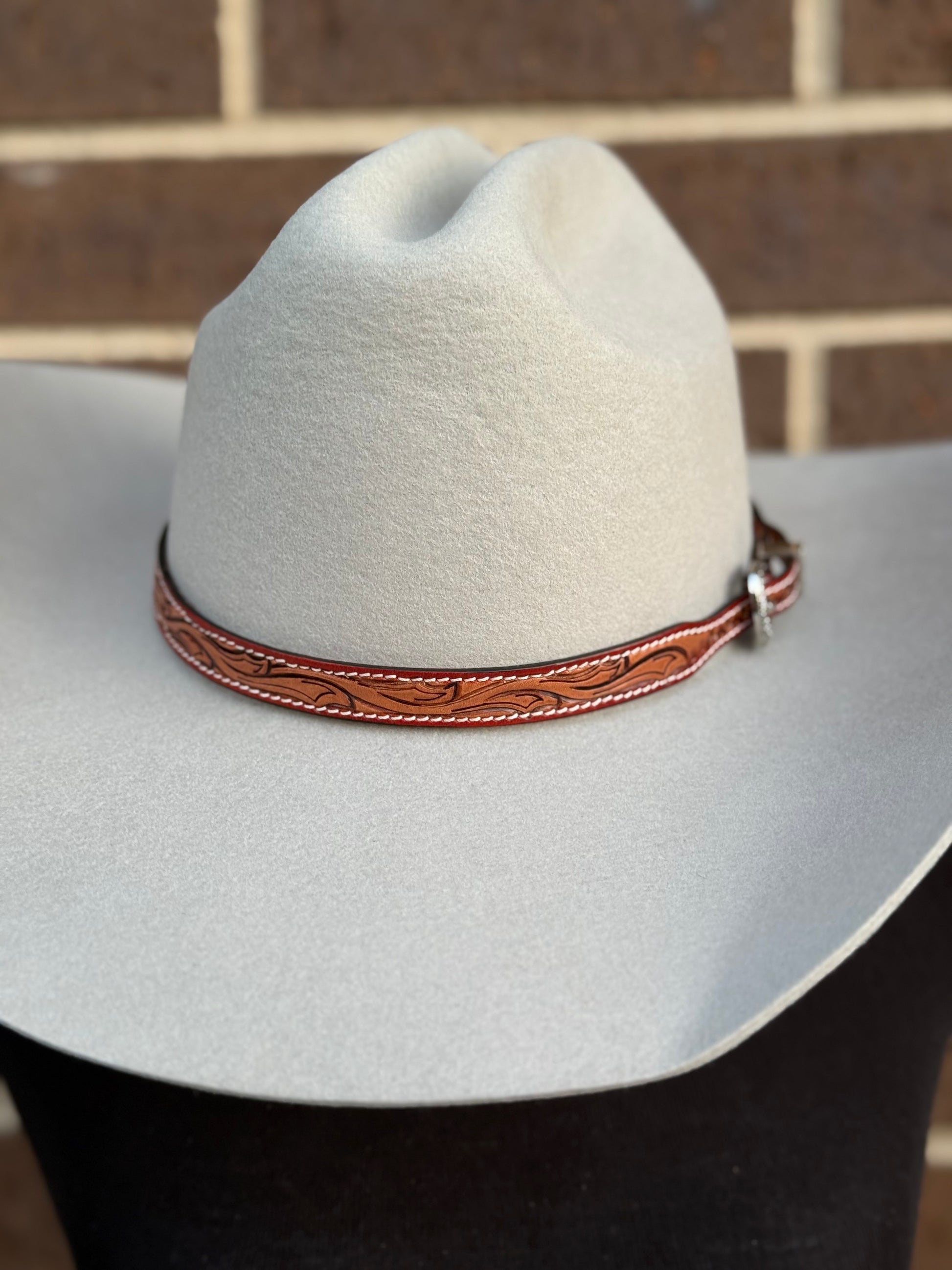 Dakota Carved Leather Hat Band
