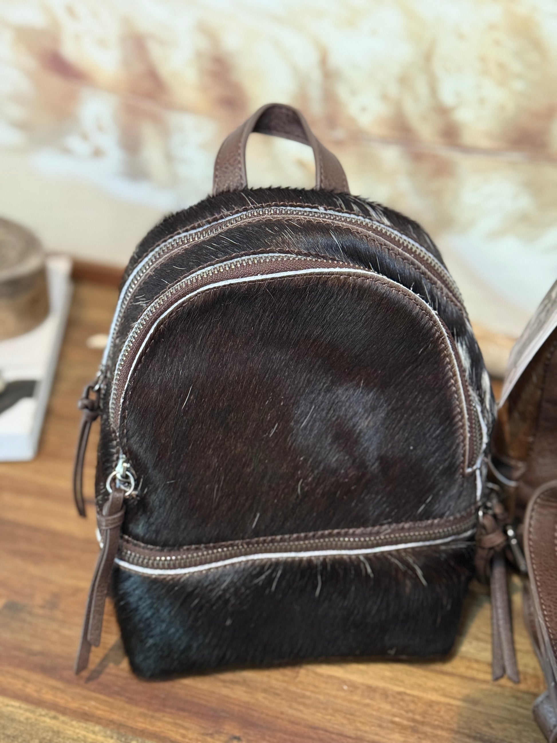 Trinity Ranch Mini Cowhide Back Pack / COFFEE #1
