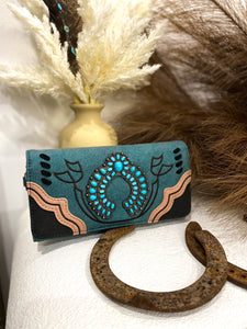 Montana West Concho Collection Wallet / TURQUOISE