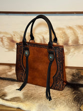 Load image into Gallery viewer, Houston Tooled Tote/Crossbody / BROWN
