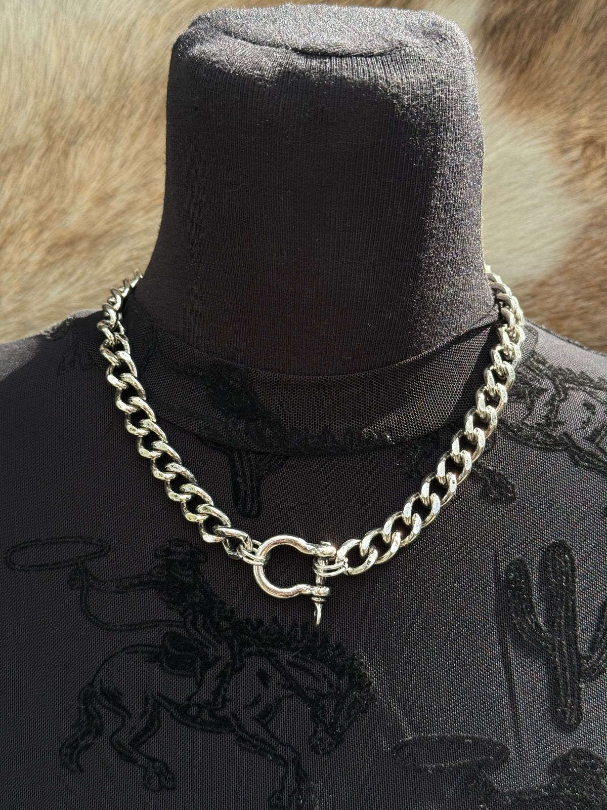 Silver Snaffle Chain Necklace