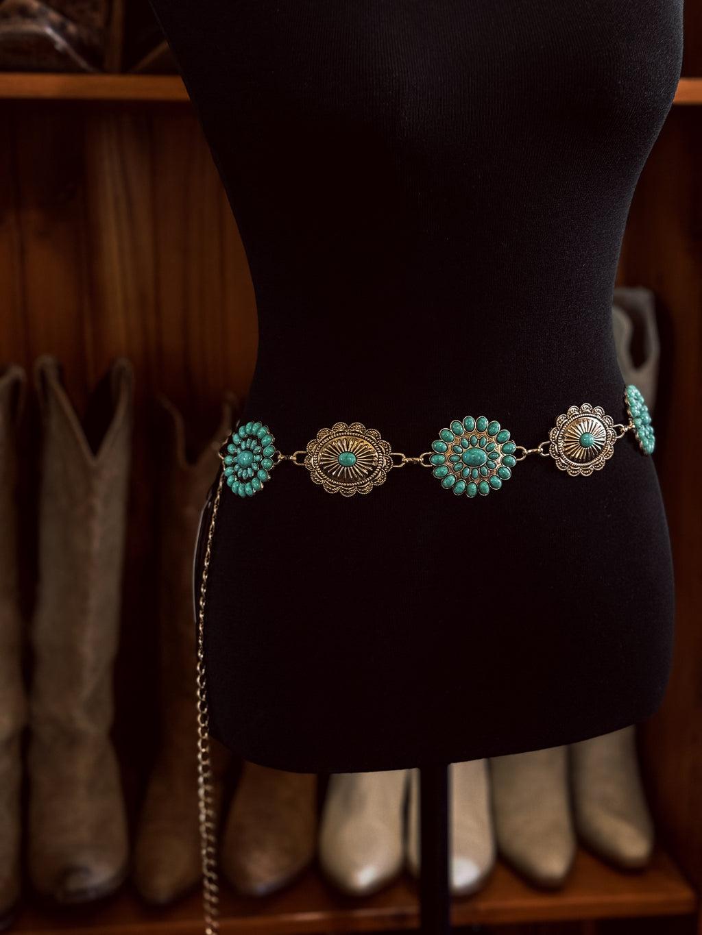 Honky Tonk Turquoise Concho Belt / GOLD