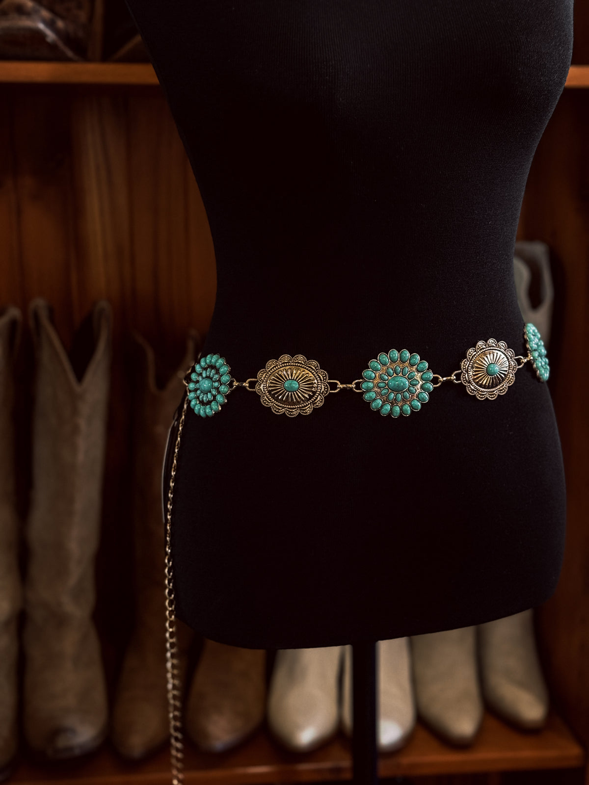 Honky Tonk Turquoise Concho Belt / GOLD