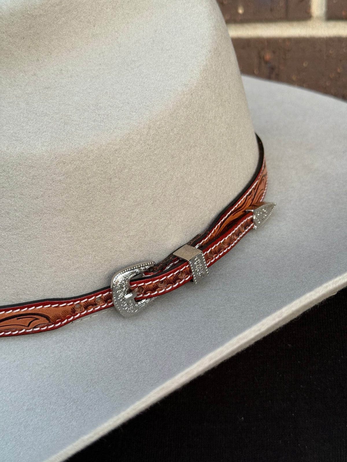 Dakota Carved Leather Hat Band