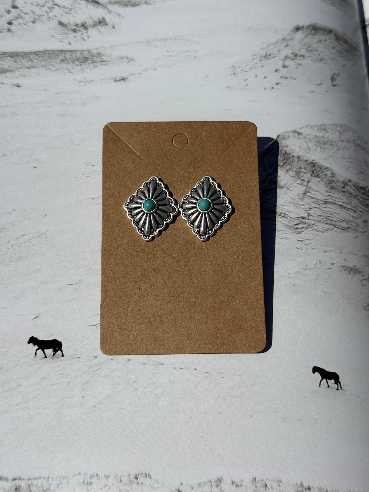 Diamond Concho Earrings