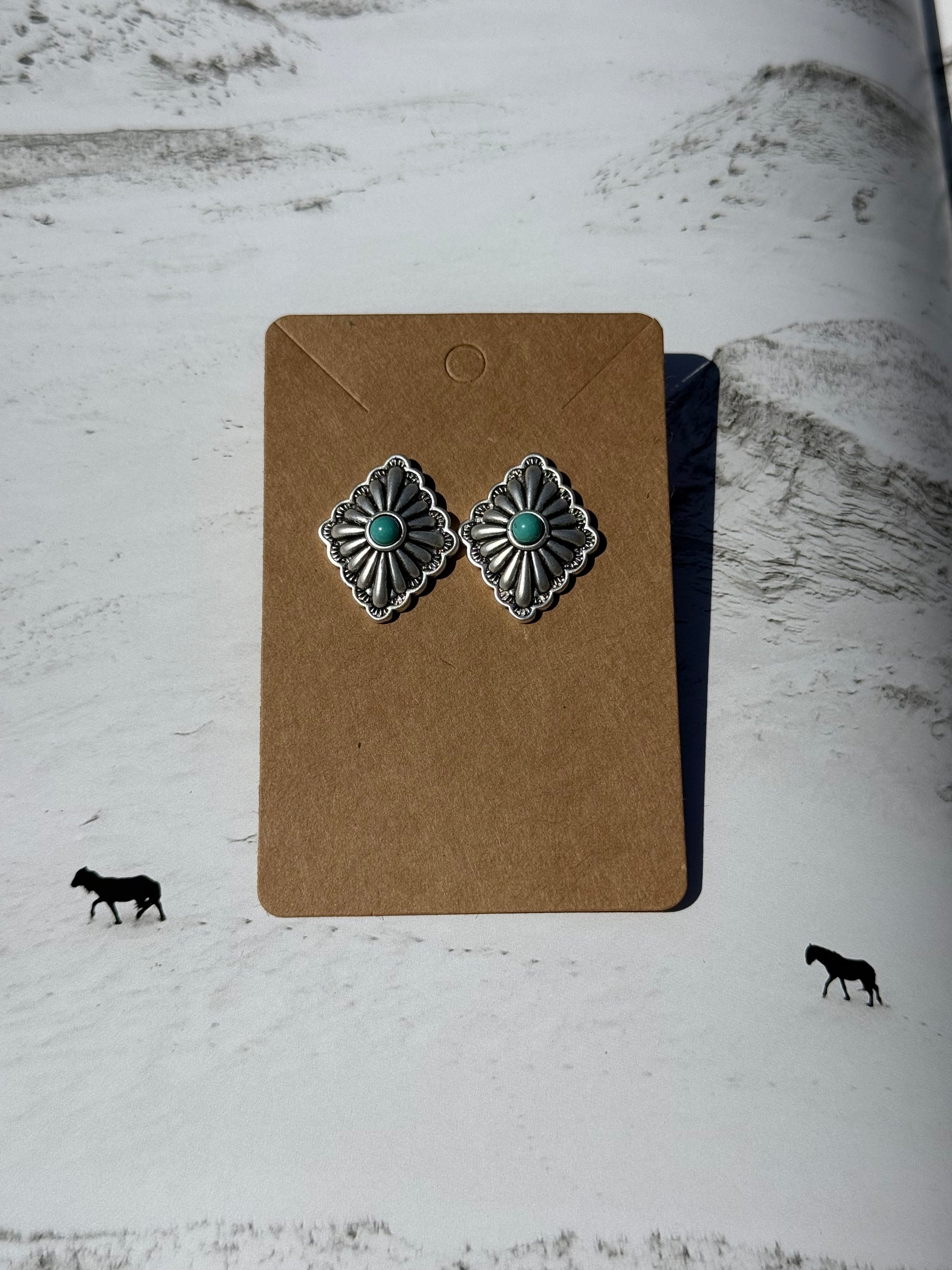 Diamond Concho Earrings