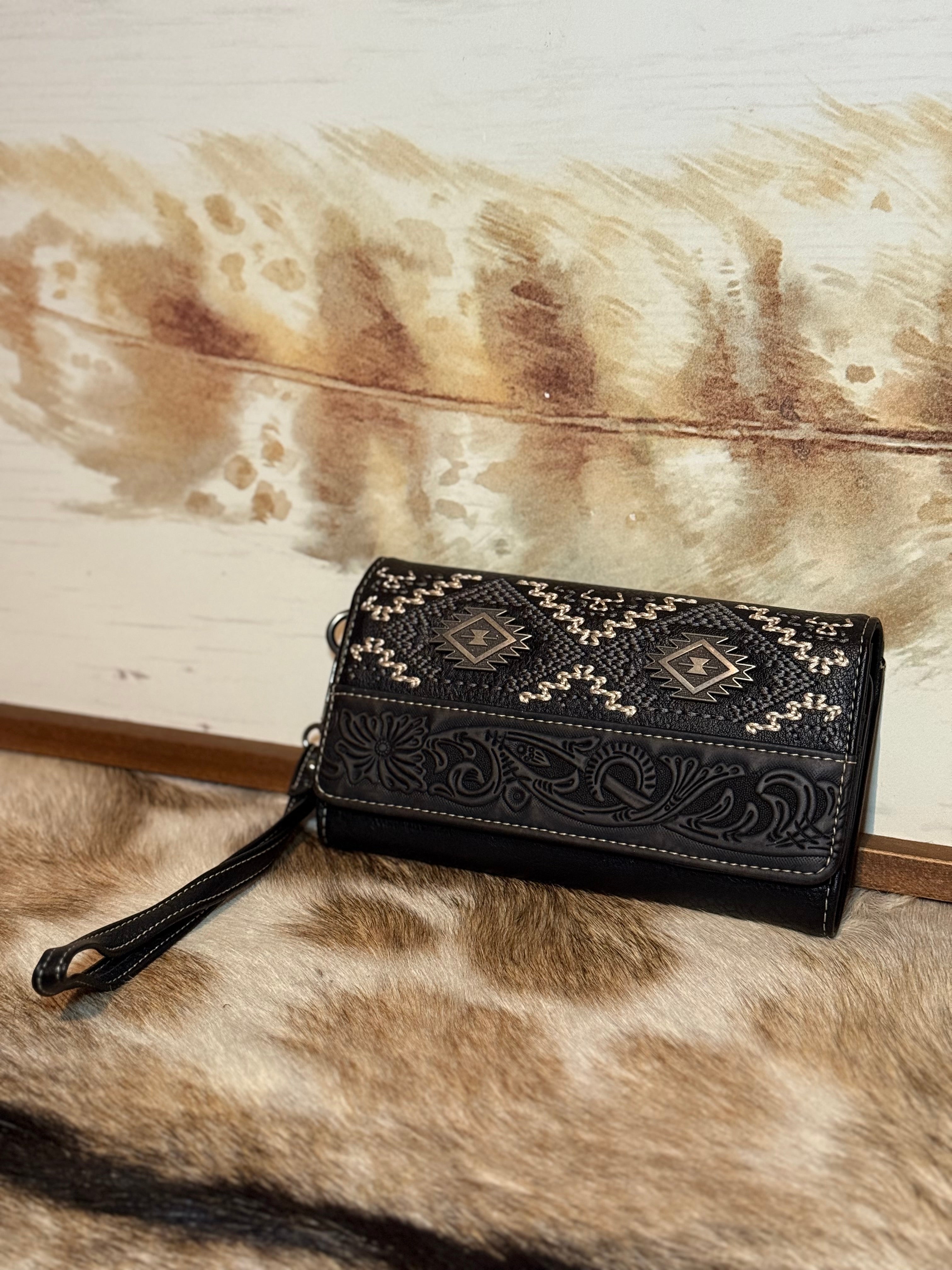 Dusty Aztec Wallet / BLACK