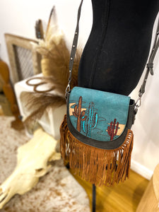 Montana West Embroidered Collection Crossbody Bag / TURQUOISE