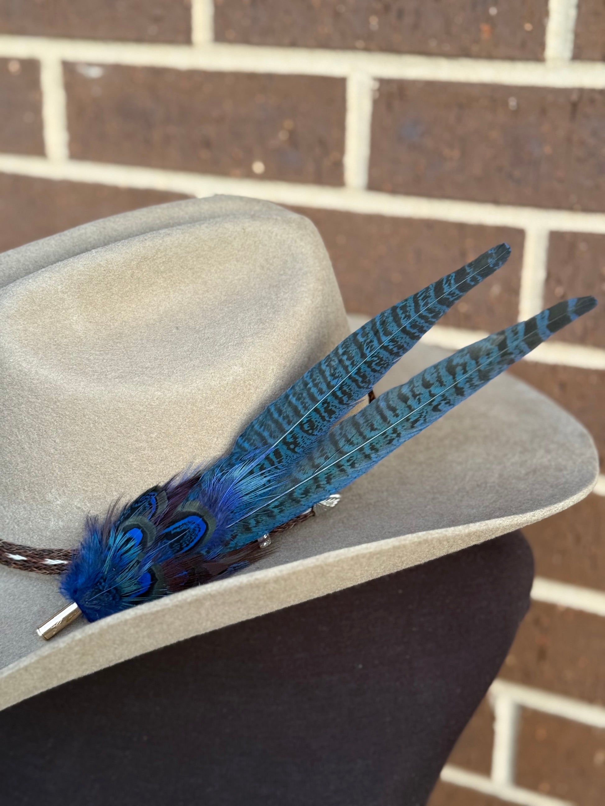 Blue Feather Hat Pin