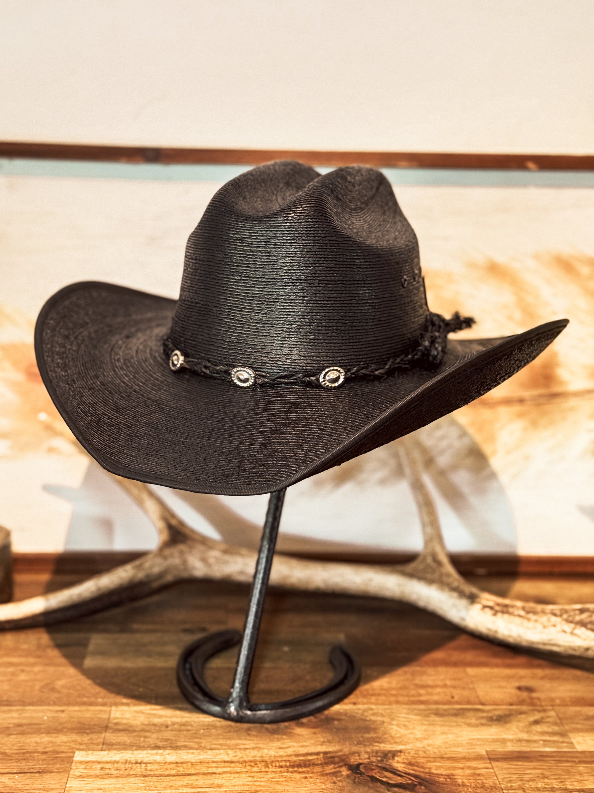 Nelson Palm Straw Cowboy Hat / BLACK