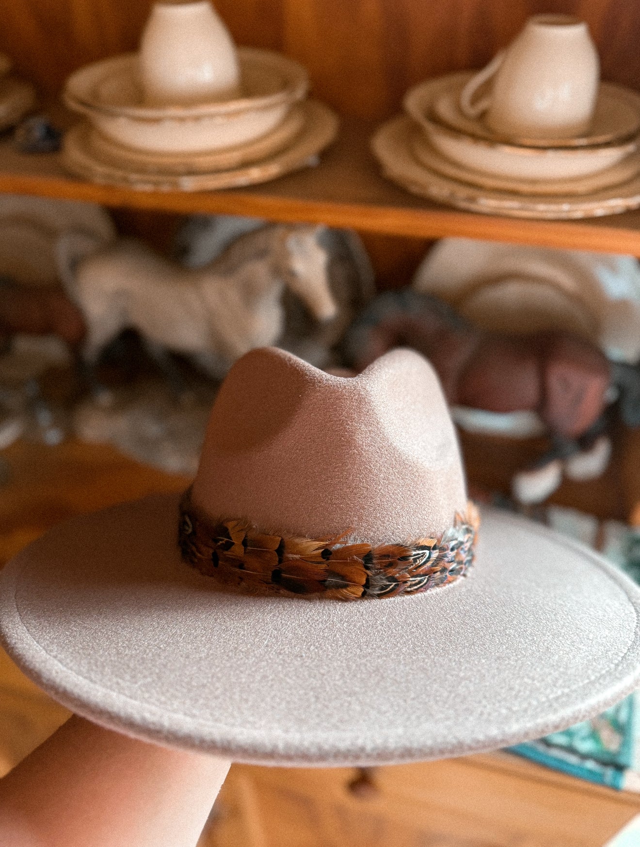 Rust Feather Hat Band