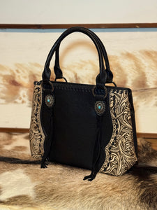 Houston Tooled Tote/Crossbody / BLACK