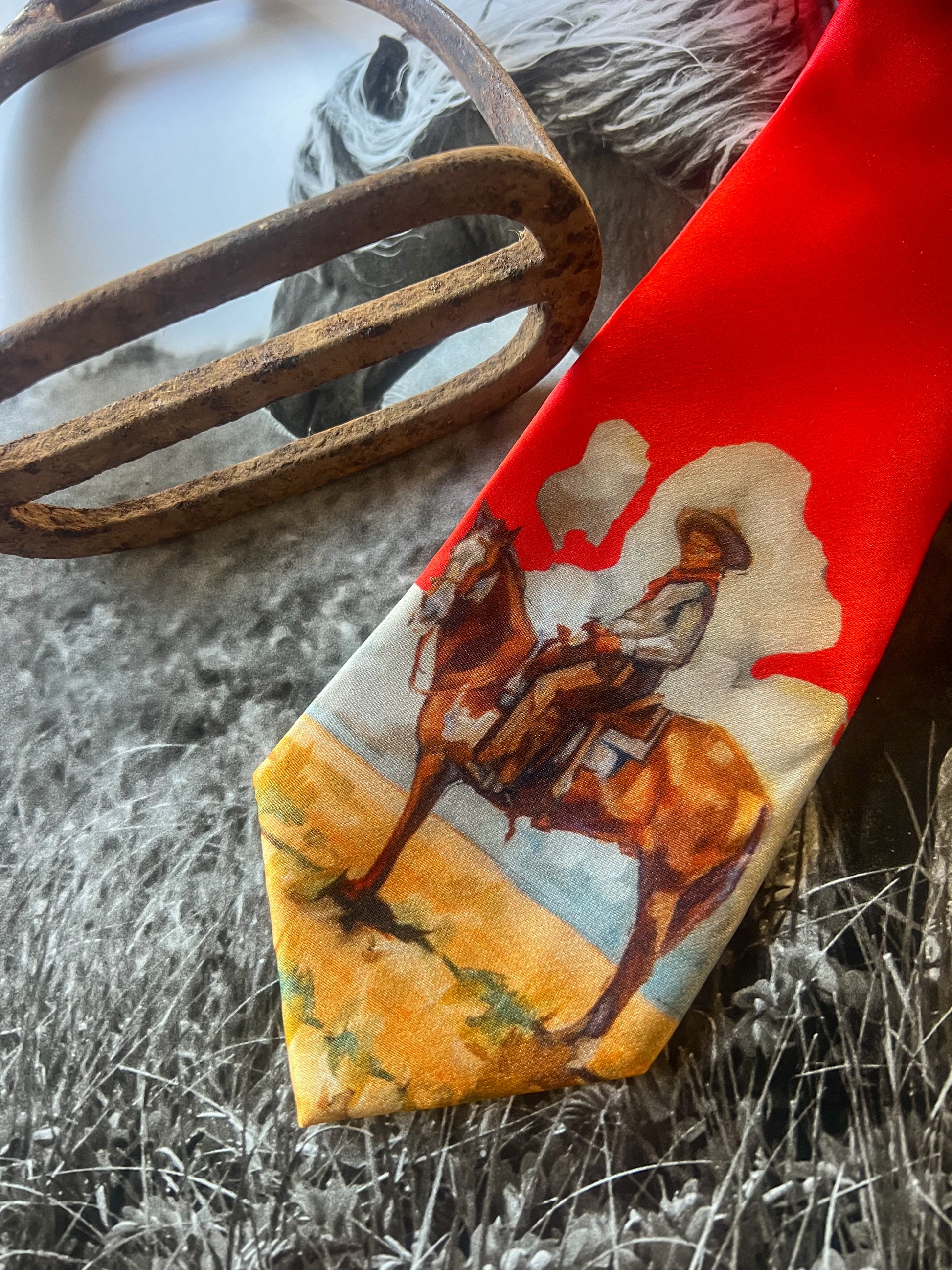 Cowboy Red Silk Tie
