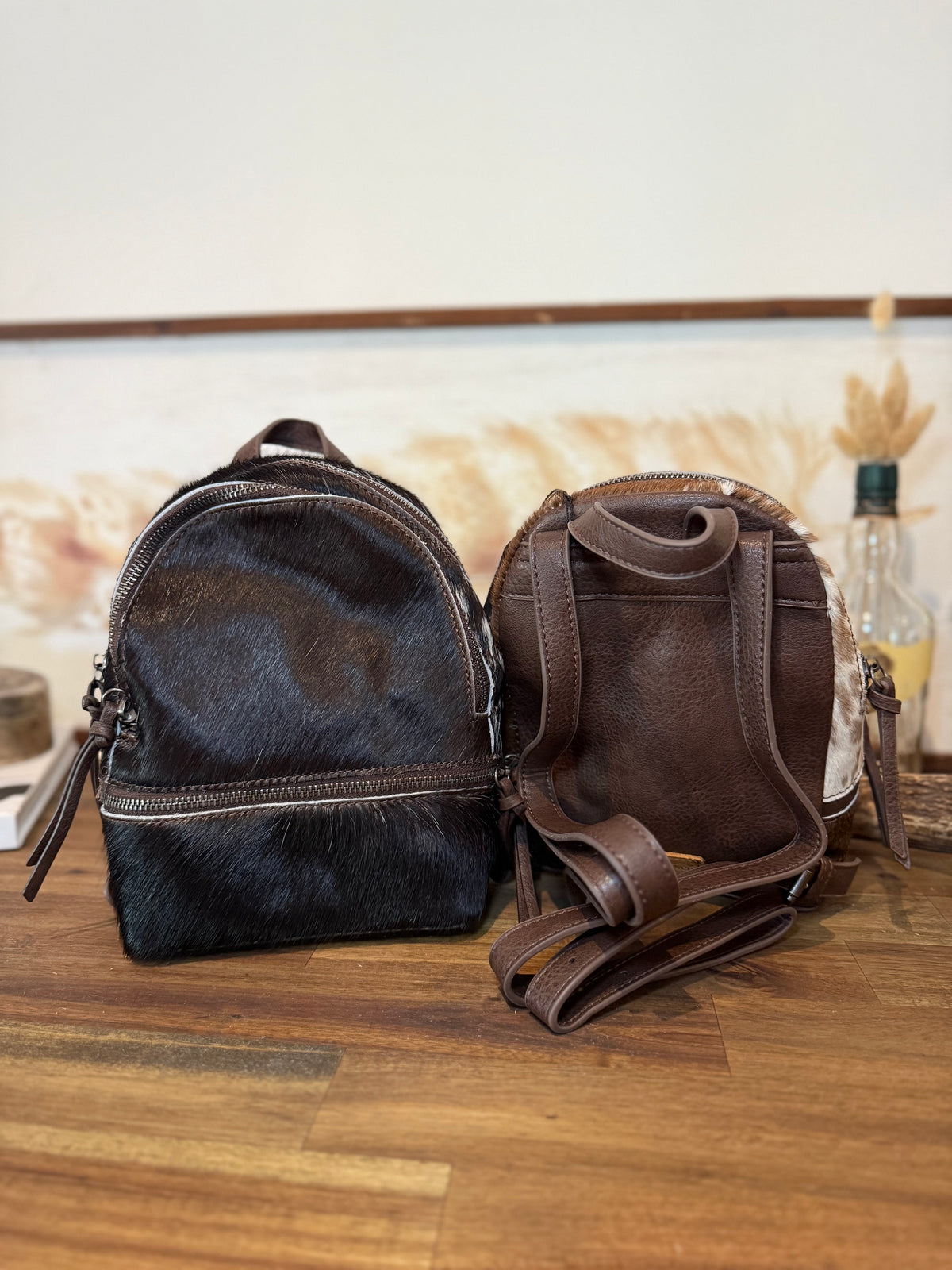 Trinity Ranch Mini Cowhide Back Pack / COFFEE #1