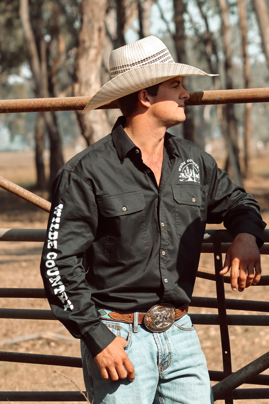 Wilde Country Open Front Shirt / BLACK