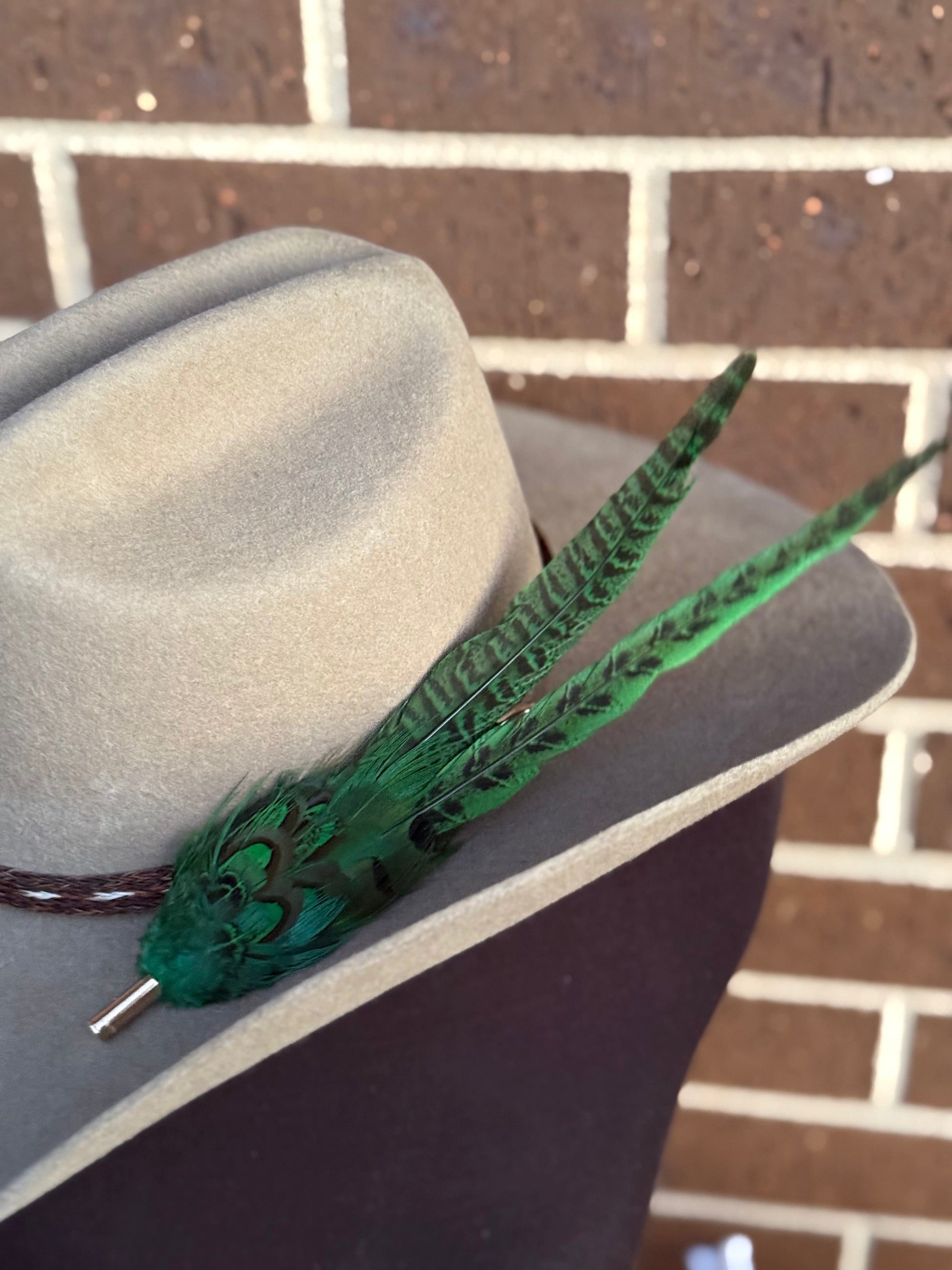 Green Feather Hat Pin
