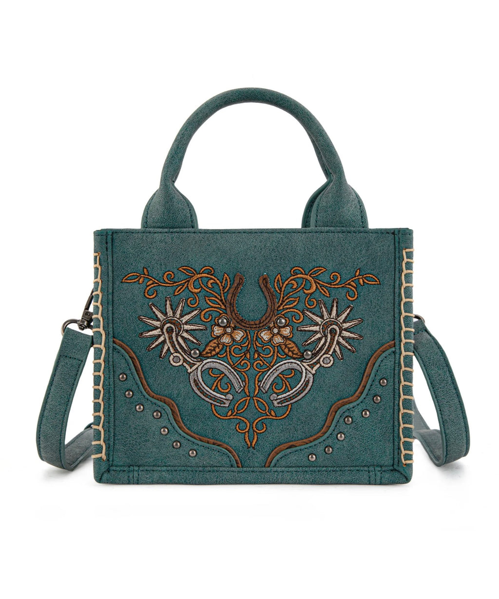 Spur Embroidered Mini Tote / TURQUOISE