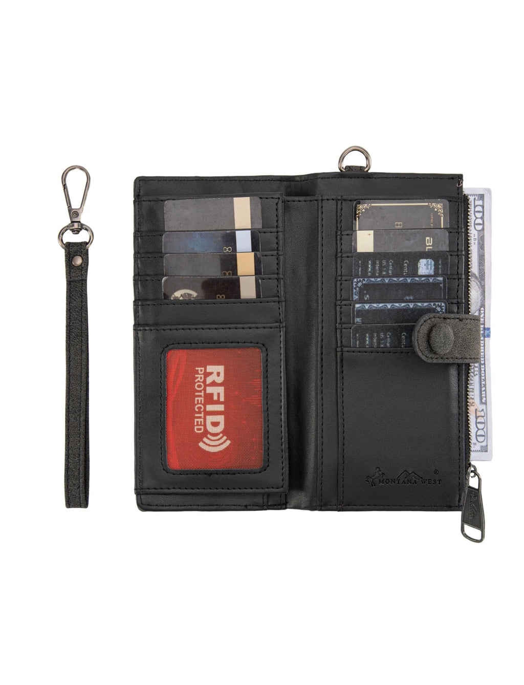Spur Embroidered Wallet / BLACK