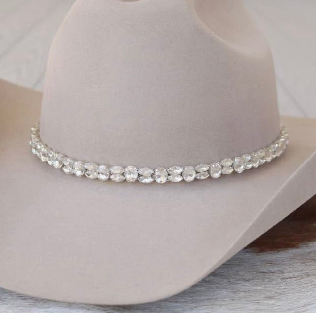 Kate Rhinestone Hat Band / SILVER