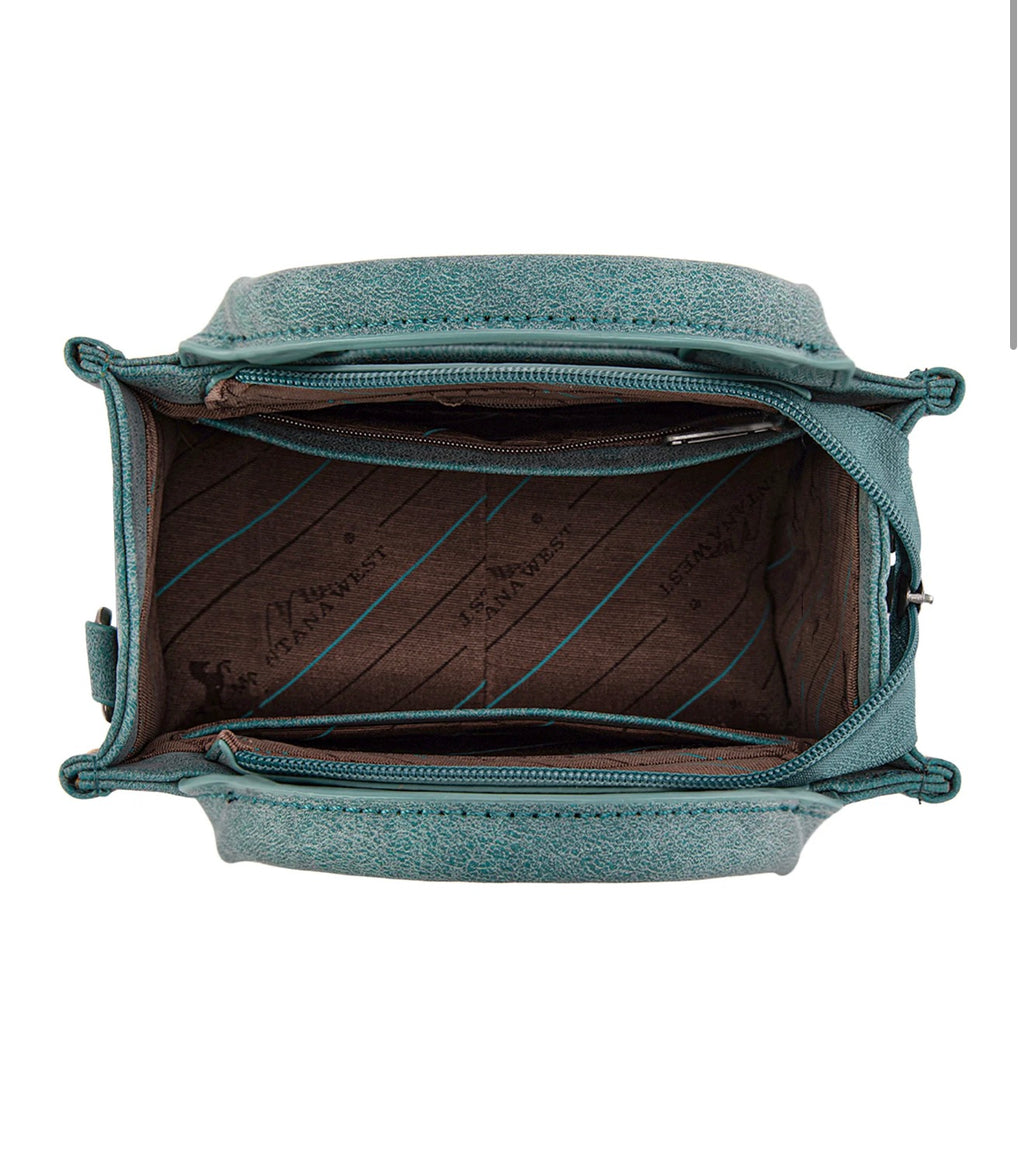 Spur Embroidered Mini Tote / TURQUOISE