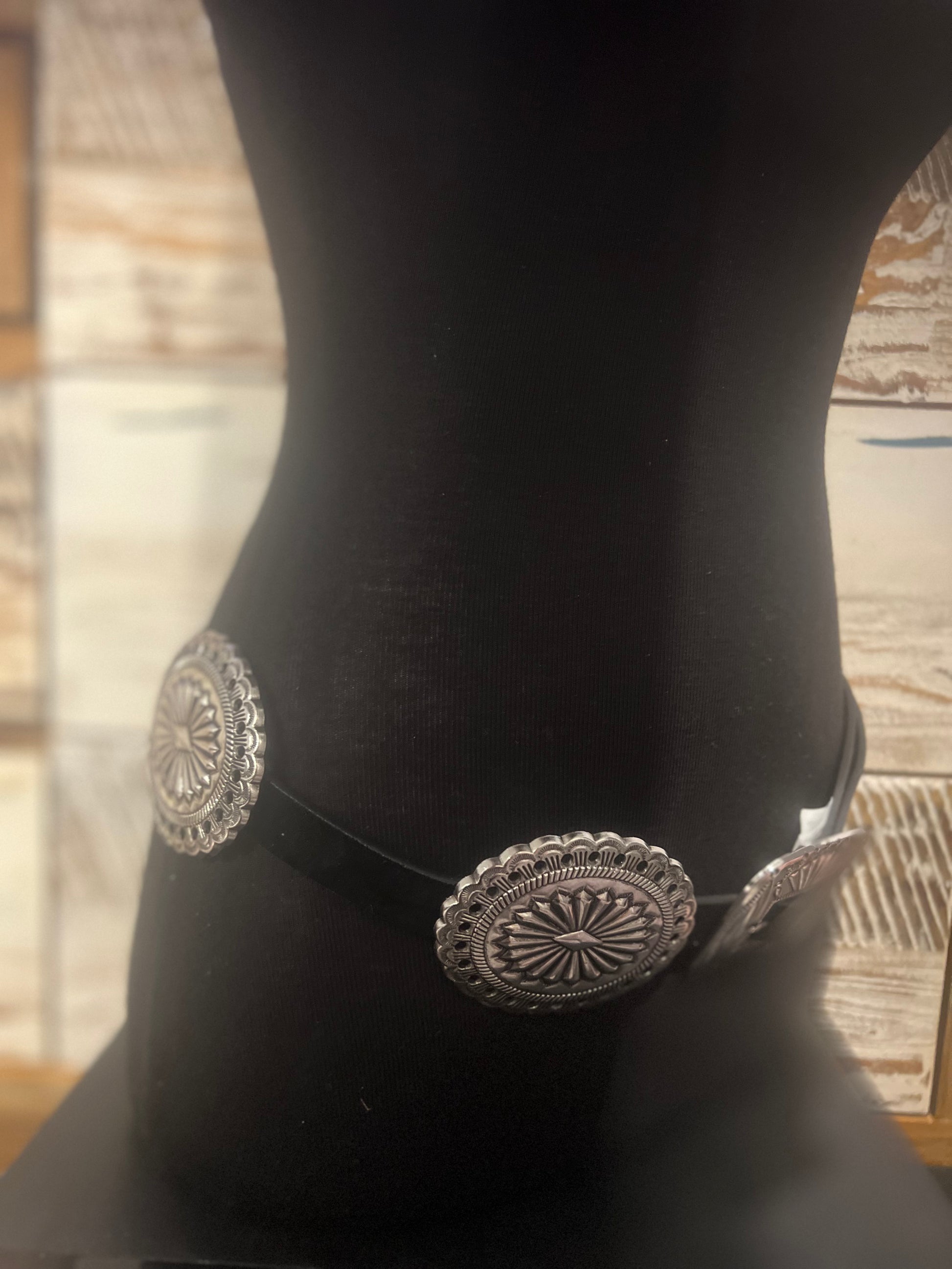 Western Concho Buckle Belt / SILVER