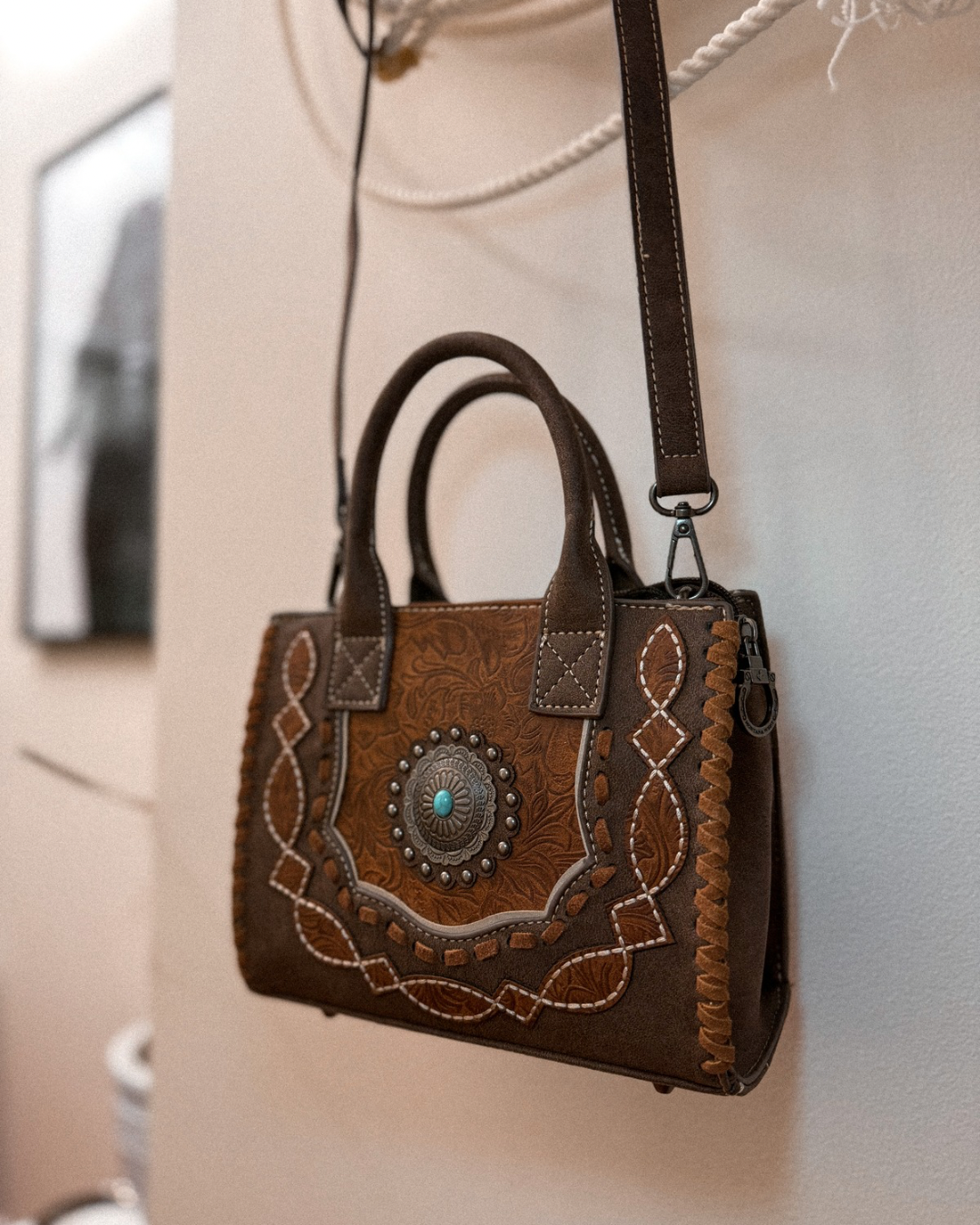 Maria Boot Stitch Tote / BROWN