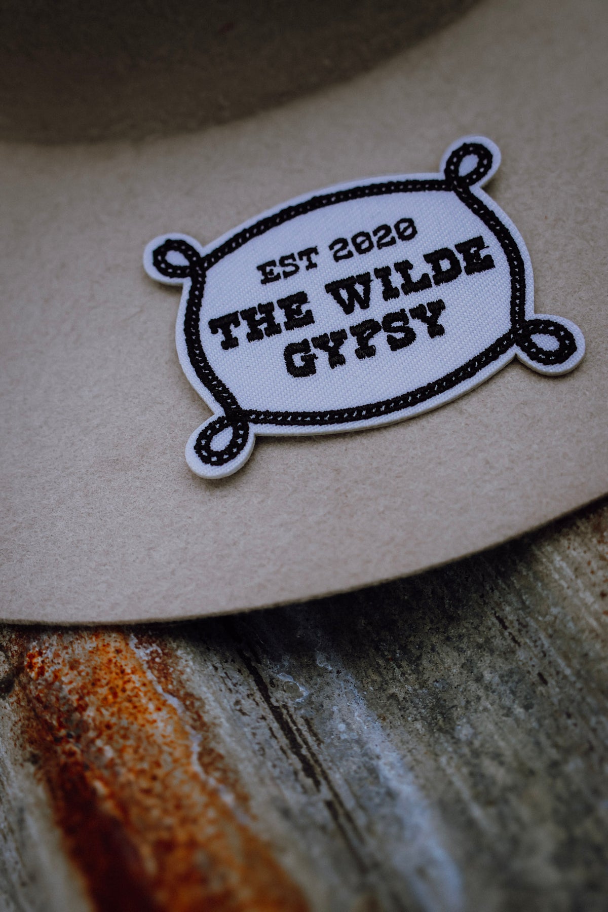 The Wilde Gypsy Embroidered Hat Patch / White Rope Logo