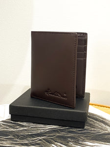 Genuine Leather Men's Bi-Fold Wallet / COFFEE