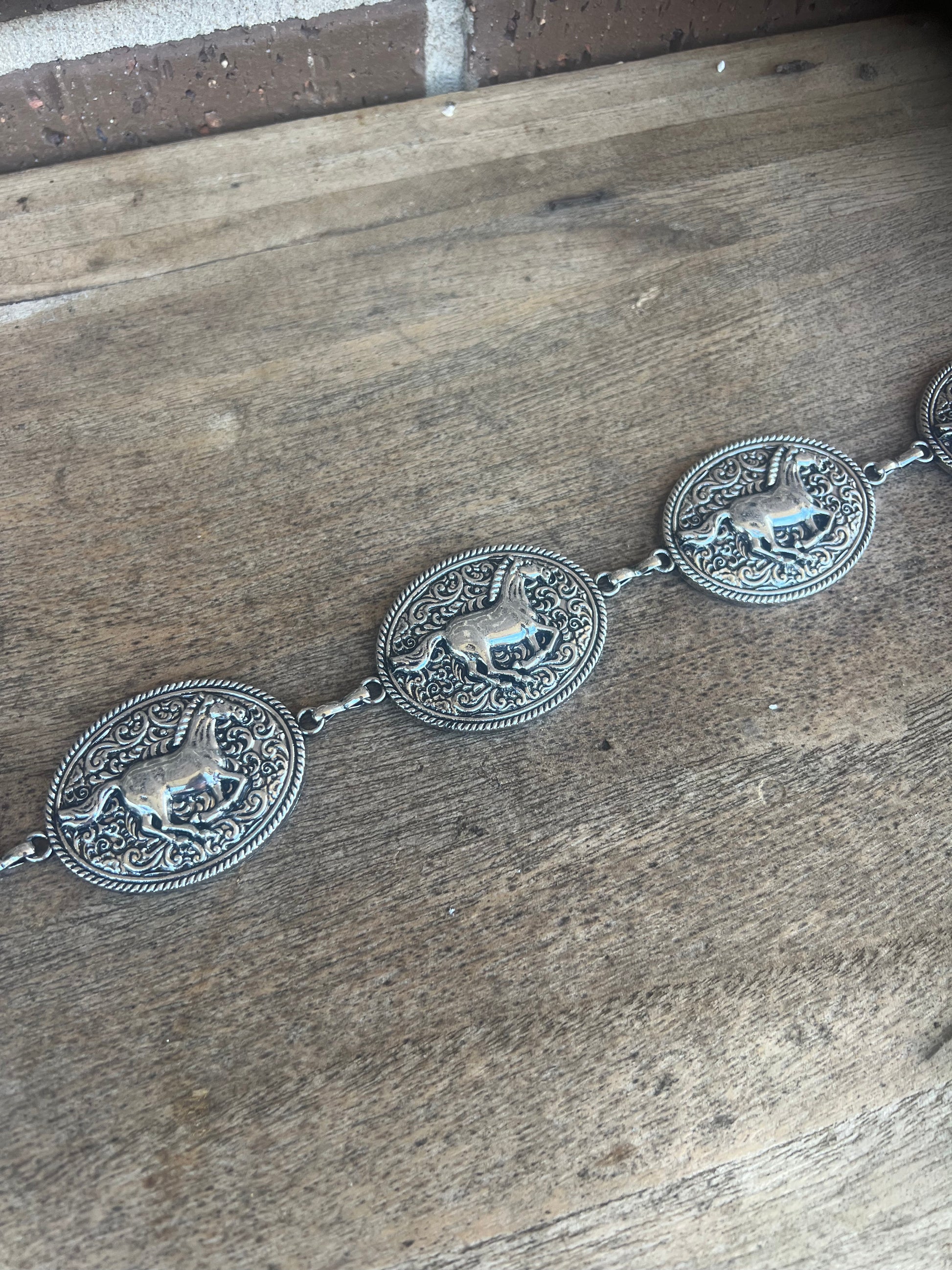 Mustang Concho Belt / Silver