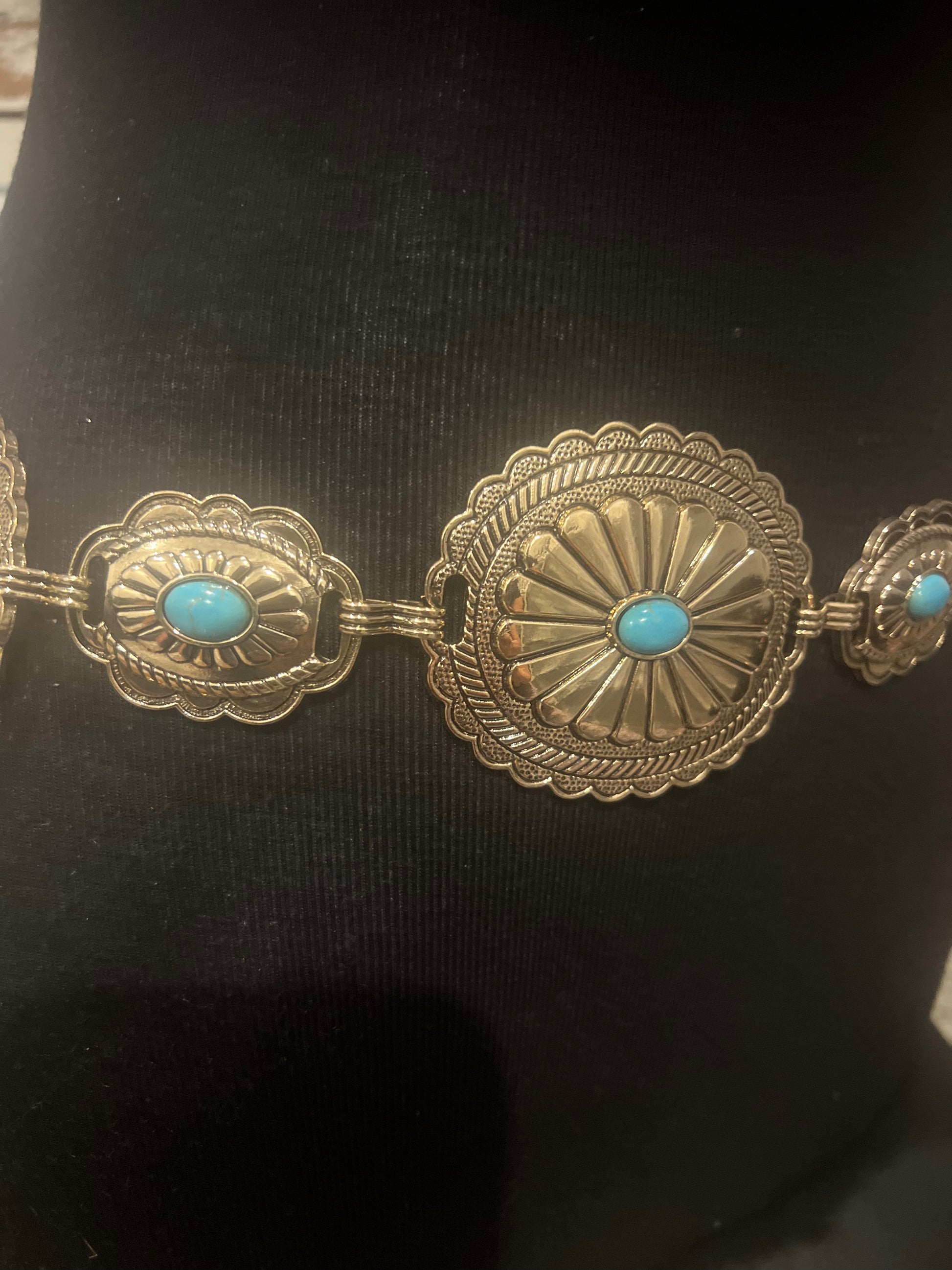 Sunburst Concho Chain Belt / GOLD