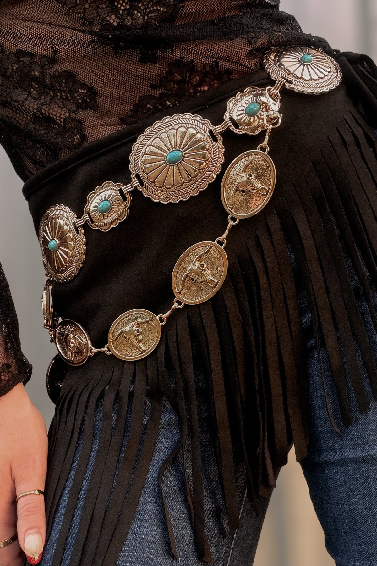 Sunburst Concho Chain Belt / GOLD
