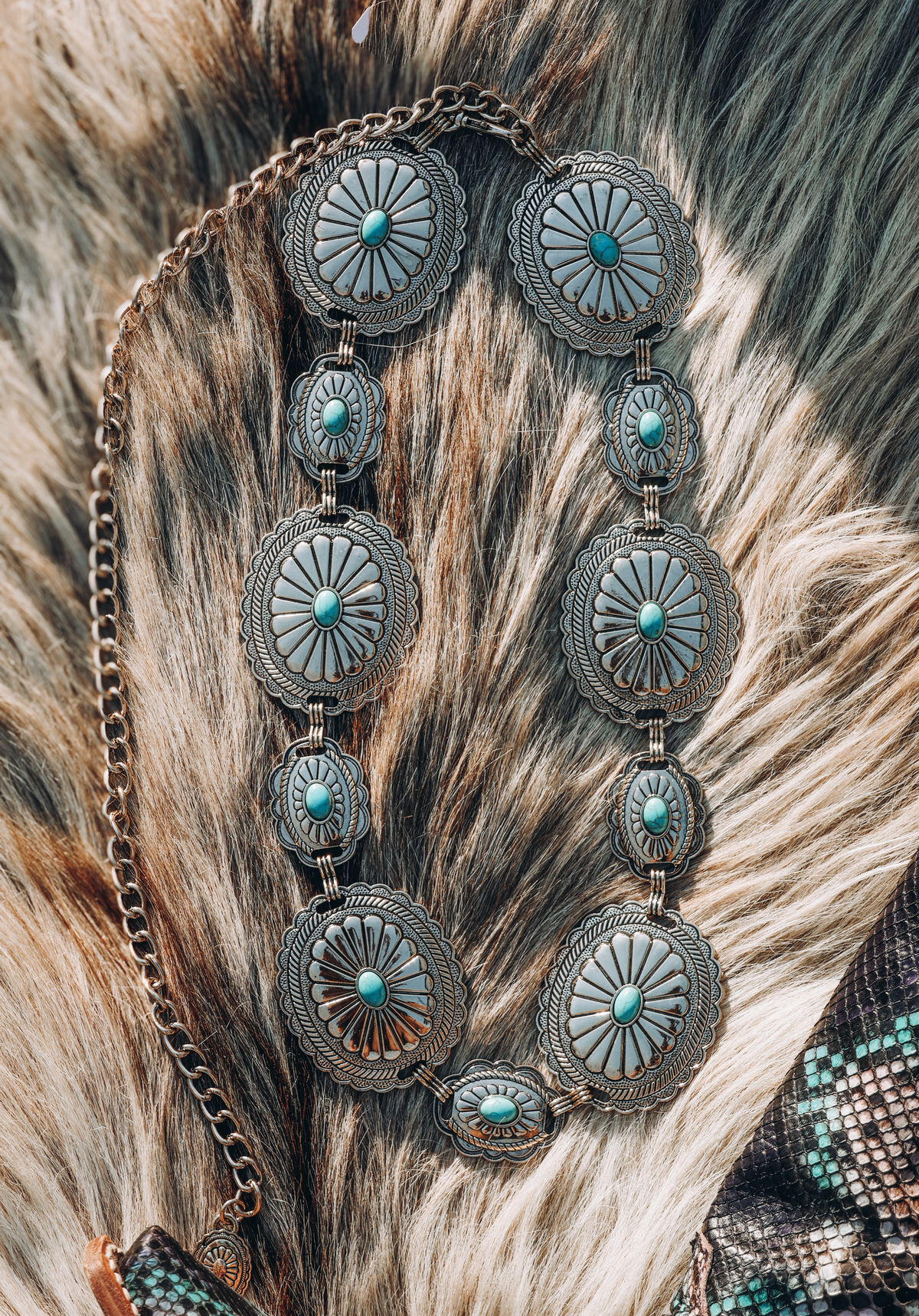Sunburst Concho Chain Belt / GOLD