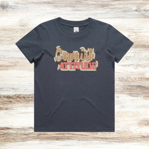 Cowgirl Attitude Tee / PETROL BLUE