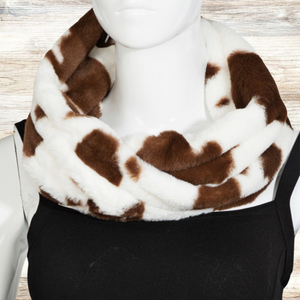 Cow Infinity Scarf / BROWN